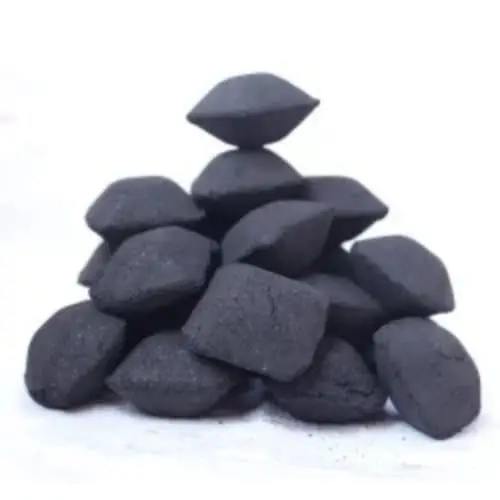 Pillow-shaped coconut shell biocoal briquettes